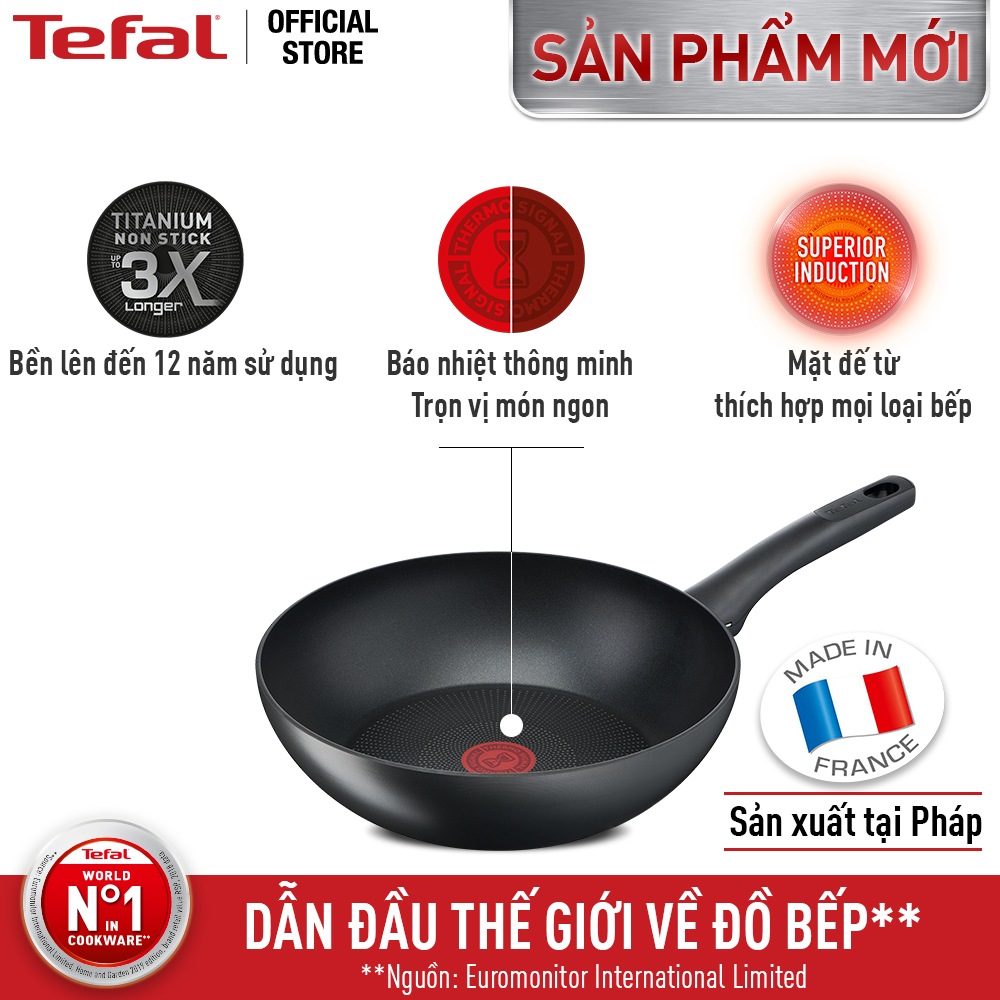 Chảo sâu lòng chống dính đáy từ Tefal Ultimate 28cm, dùng cho mọi loại bếp - Sản xuất tại Pháp - Hàng chính hãng