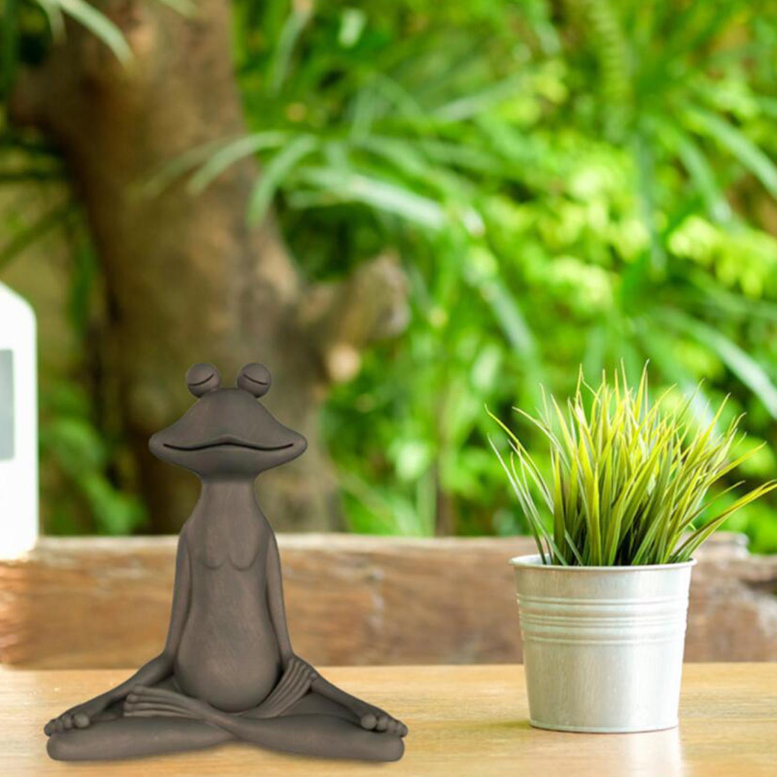 Frog Figurine Statue Home Yoga Studio Tabletop Meditation Sculpture Ornament