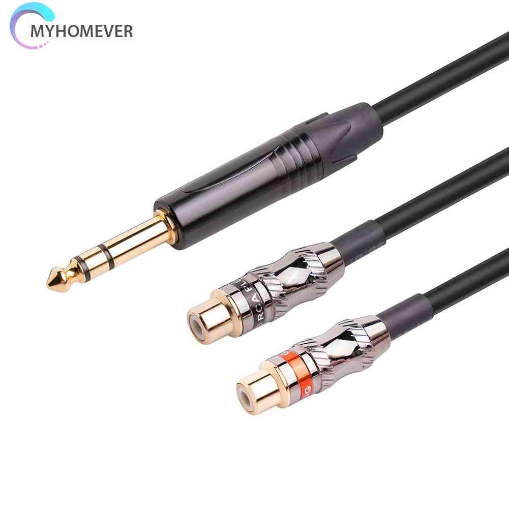 Cáp Chia Audio 6.35mm ĐầU CắM Sang Lỗ CắM 2RCA Mạ VàNg 24k