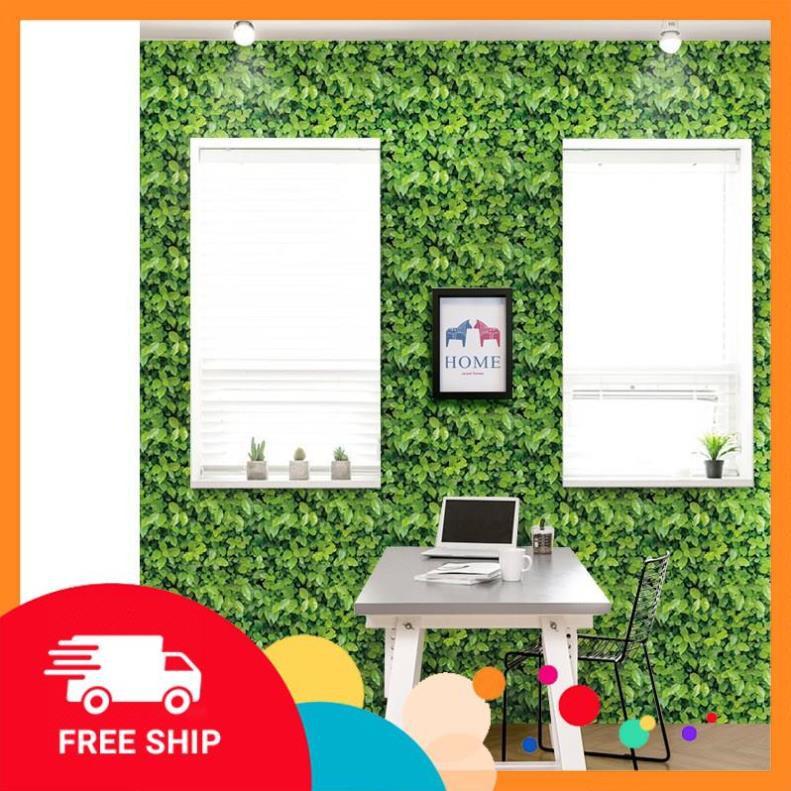 ️️ XẢ 10m Giấy dán tường Cỏ xanh lá xanh có sẵn keo khổ rộng 45cm