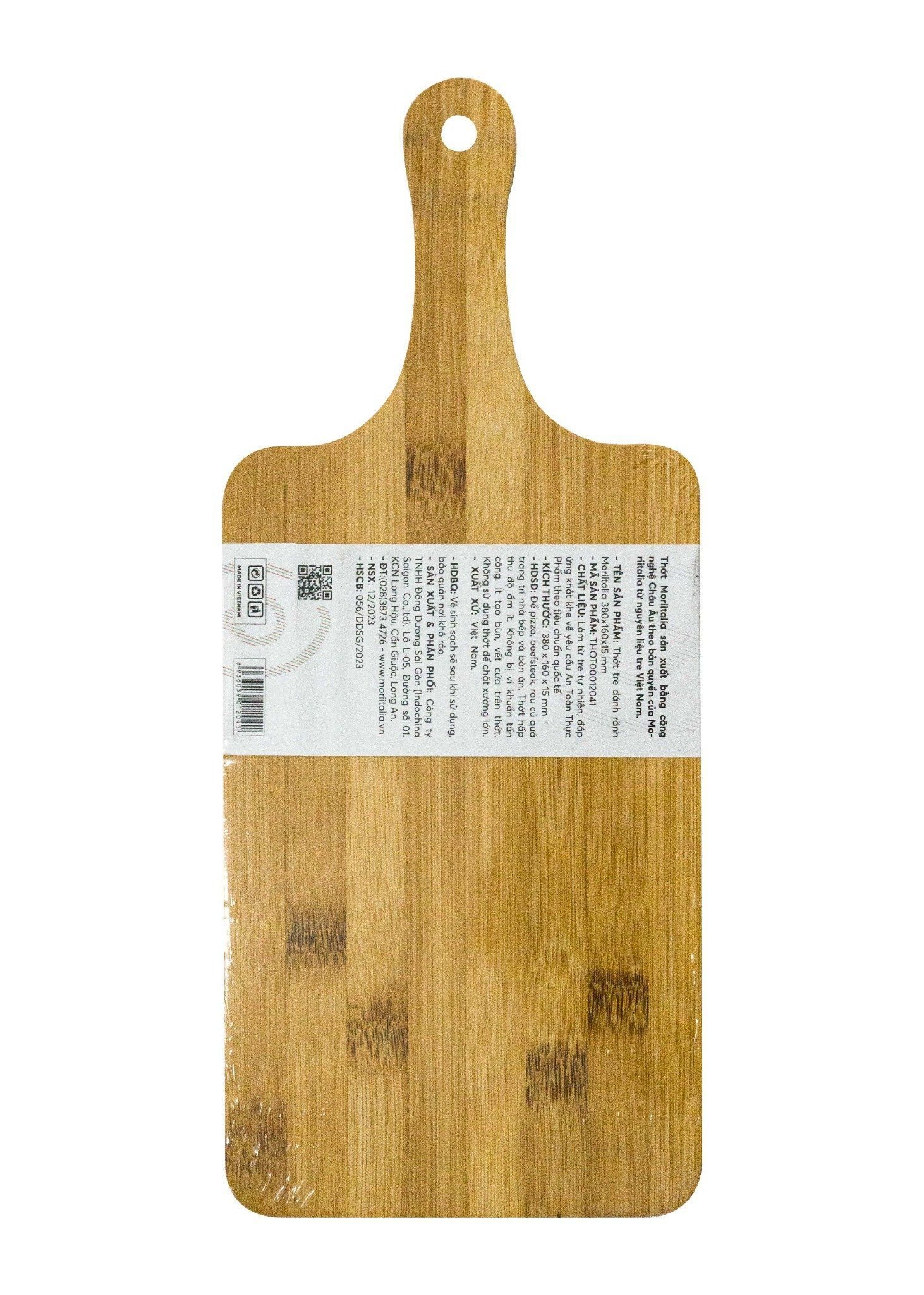 Thớt tre đánh rãnh Moriitalia 380mm x 160mm x15 mm - THOT00012041 - Hàng chính hãng