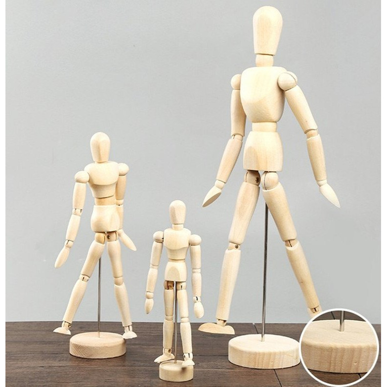 Tượng trang trí người gỗ vẽ kiến trúc ( Wooden Mannequin )