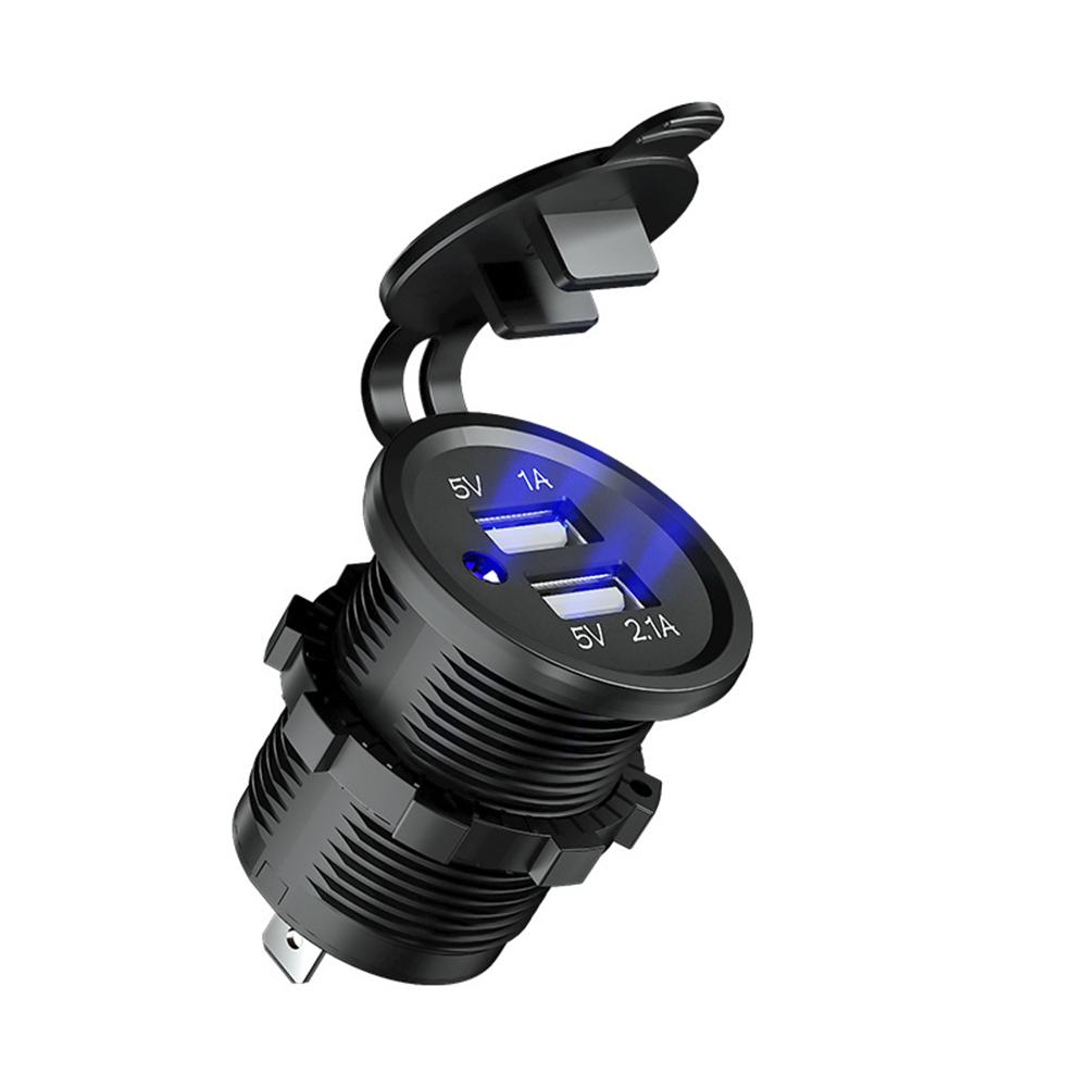 12v kép USB Port Car Sarger Socket Plug Plug Outlet Outlet cho Auto Boat không thấm điện thoại di động Bộ điều hợp sạc