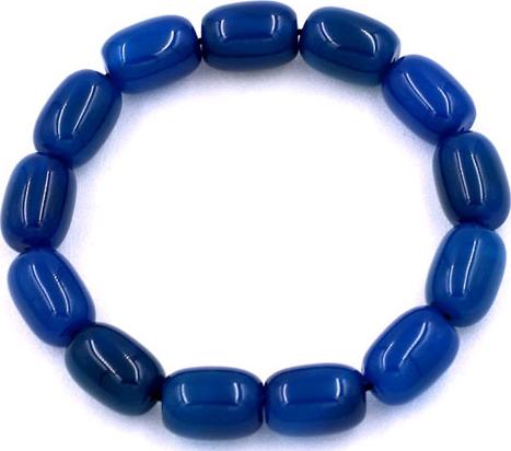 Vòng tay Lu Thống Thạch Anh Xanh Dương Bầu size 10mm x 14mm - hợp mệnh Mộc, mệnh Thủy