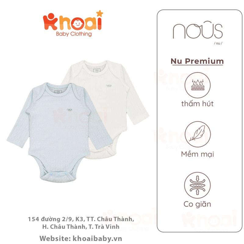 Set 2 bodysuit Nous xanh trắng - Chất liệu cao cấp, co giãn đa chiều