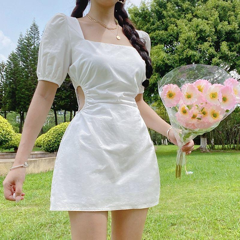 ĐẦM NỮ KATE KHOÉT EO 2 BÊN THẮT DÂY XINH
