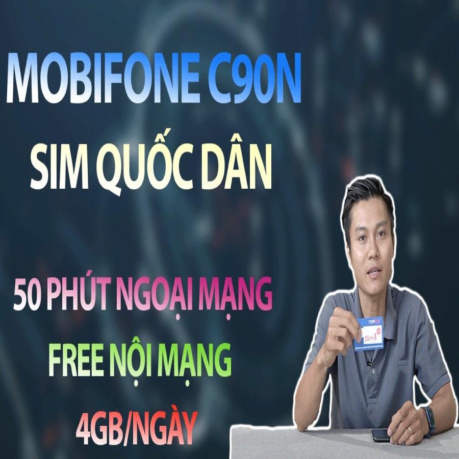 Sim 4G Mobifone c90n lên gói 1 tháng - Hàng Chính Hãng