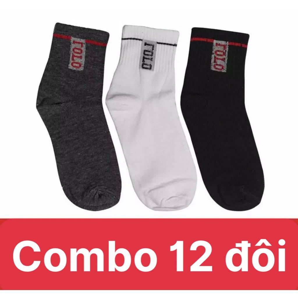 Combo 12 đôi vớ nam giá rẻ siêu đẹp siêu dày chất cotton co giãn thoáng mát , ảnh thật