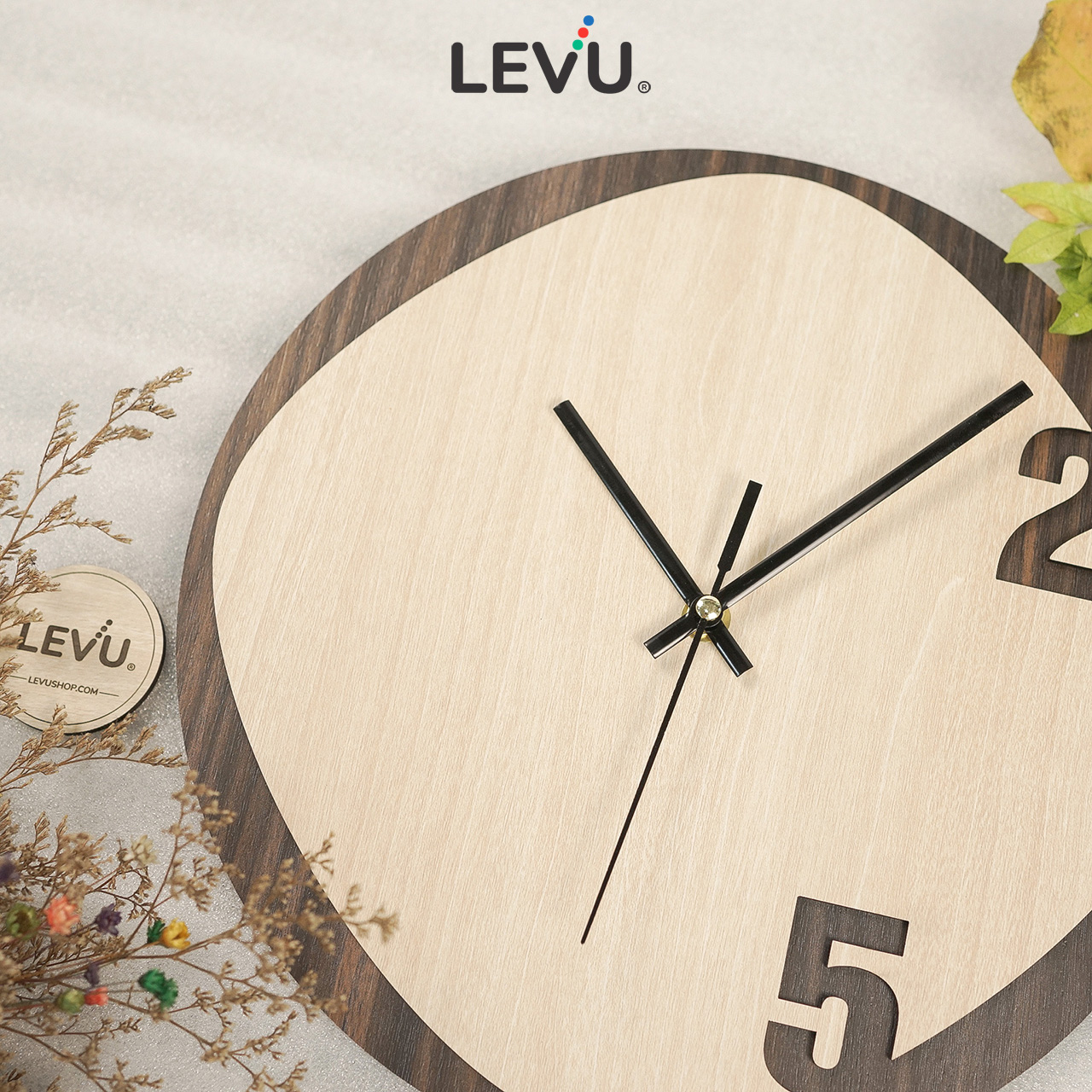 Đồng Hồ Treo Tường gỗ LEVU DH05 độc đáo phong cách Nhật Bản
