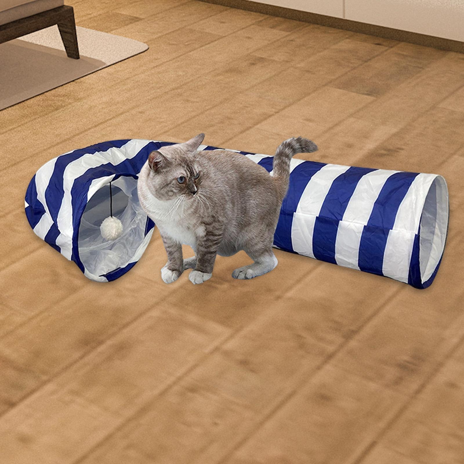 Collapsible Cat Tunnel Ball Exercise Interactive Toy Supplies Hideaway Cage Toys for Small Animals Training Gerbil Rat Rabbit Chinchilla