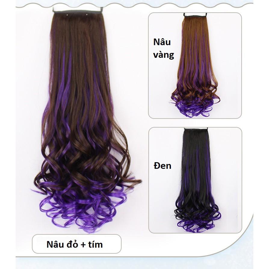 Tóc cột gẩy line Tím