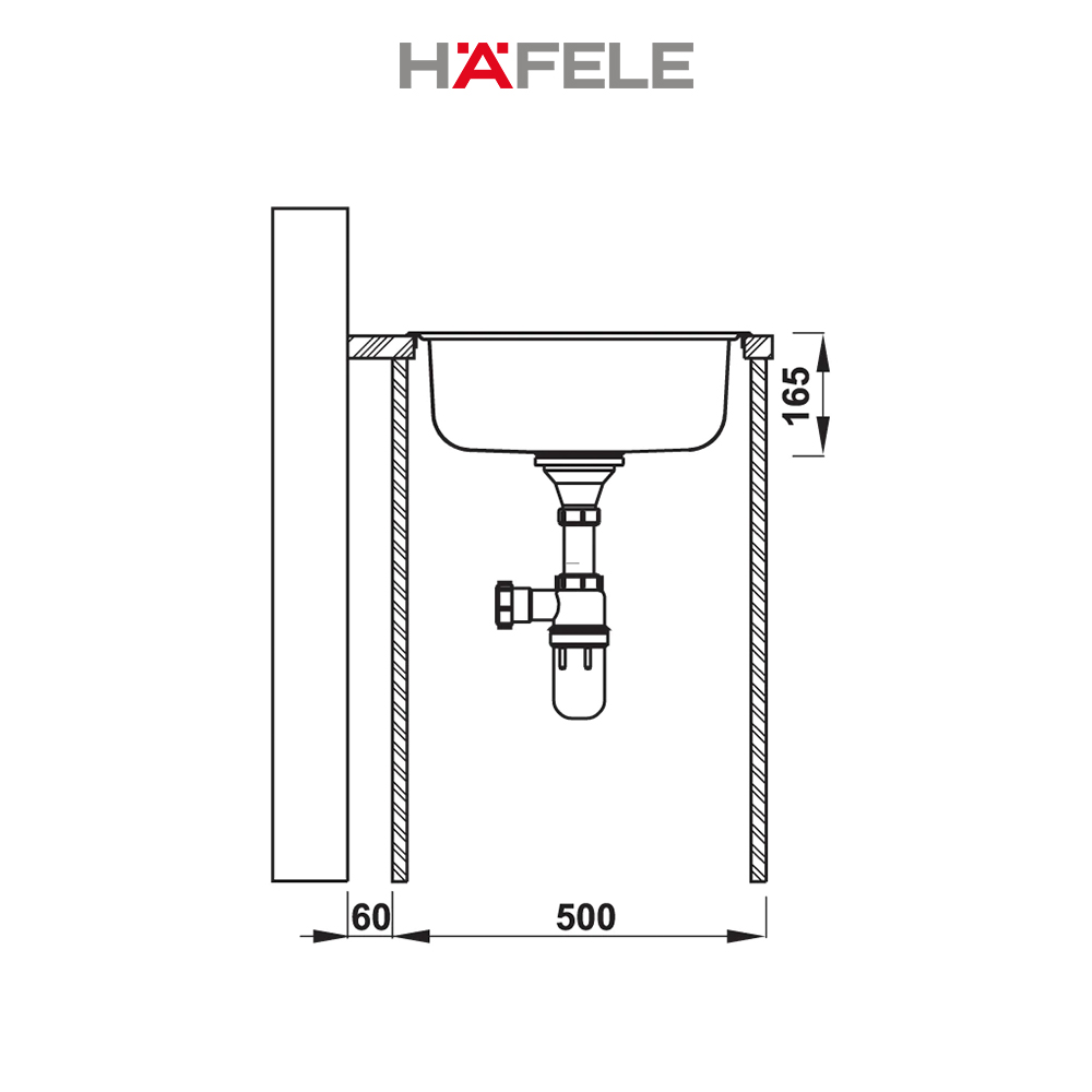 Chậu inox Hafele HS19-SSN1R50 - 567.23.083 (Hàng chính hãng)