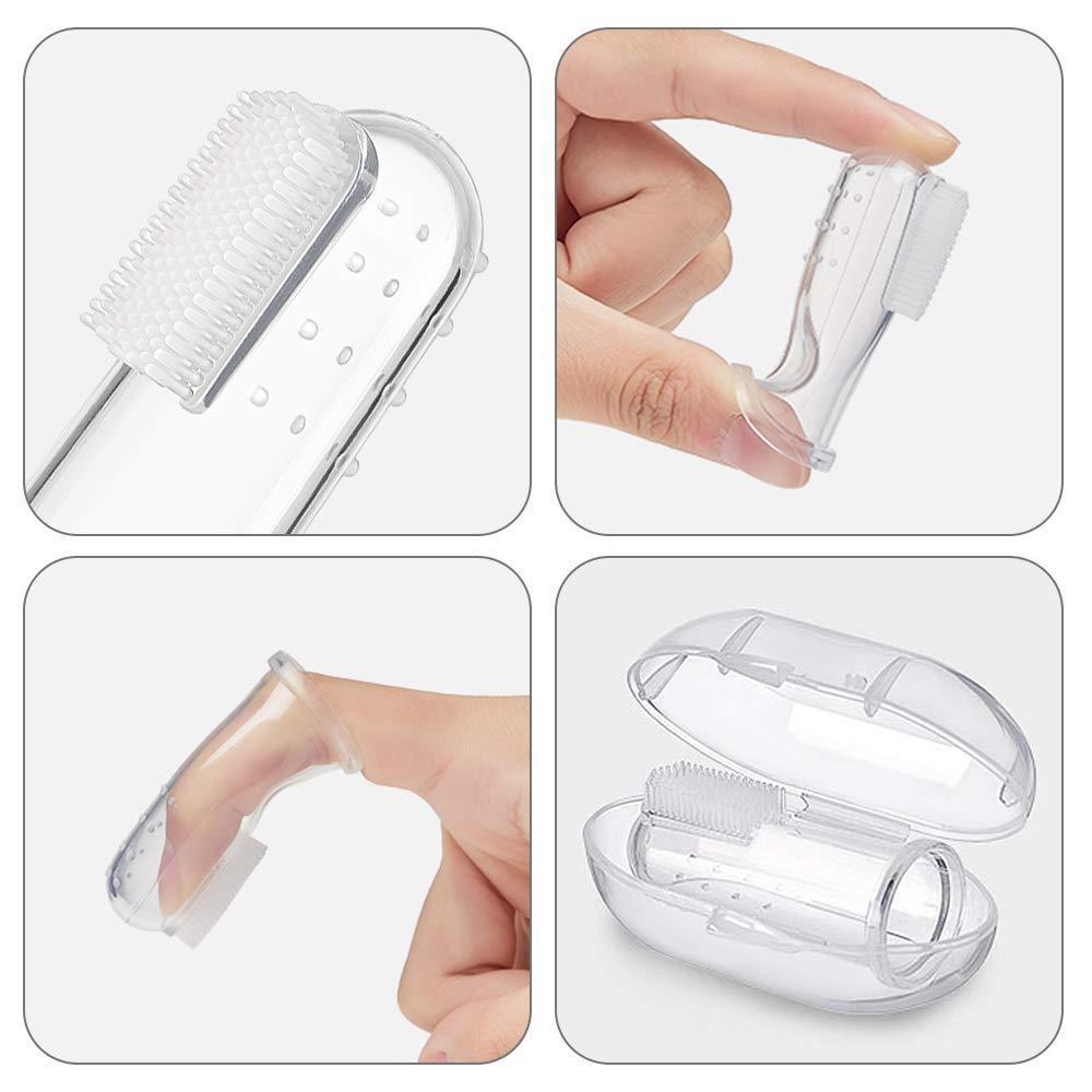 Bộ dụng cụ vệ sinh răng miệng cho bé Haakaa. Chất liệu silicone cao cấp, mềm mại. Không chứa BPA, PVC và phthalate
