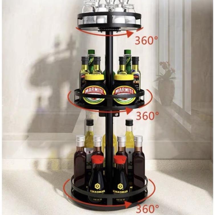 Kệ thép đen,kệ đen tròn xoay 360*cao cấp 2 tầng 3 tầng