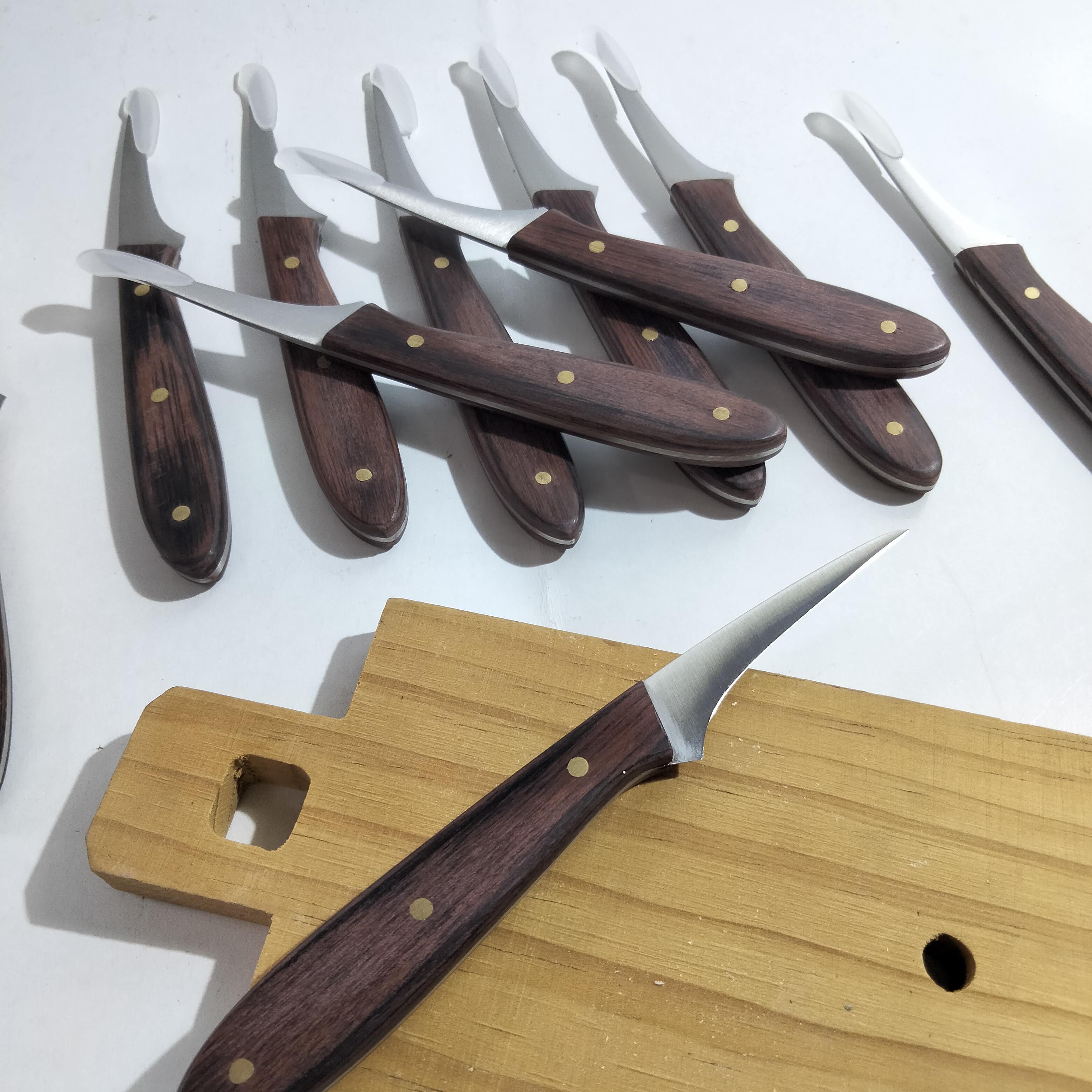 Dao Tỉa hoa Điêu Khắc ngắn Thép Không Rỉ Tỉa Rau Củ Quả Trái Cây siêu sắc cán gỗ_ Carving Knives Tools