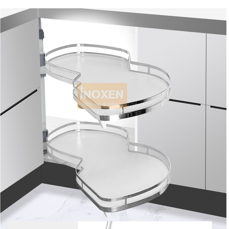 Kệ góc lá cho tủ bếp KGH-90L/R INOXEN