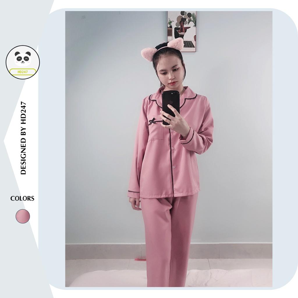 Bộ Pijama nữ mặc nhà họa tiết nơ dễ thương bộ mặc ngủ cute 0153