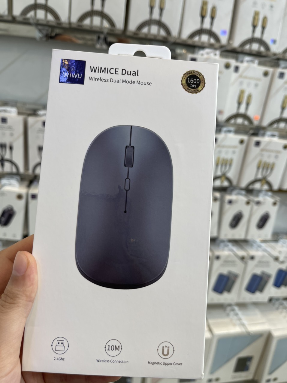 Chuột WiWU Wireless Dual Mode Mouse WM104 Dành Cho Các Thiết Bị Có Bluetooth Có Chân Sạc Type-C - Hàng Chính Hãng