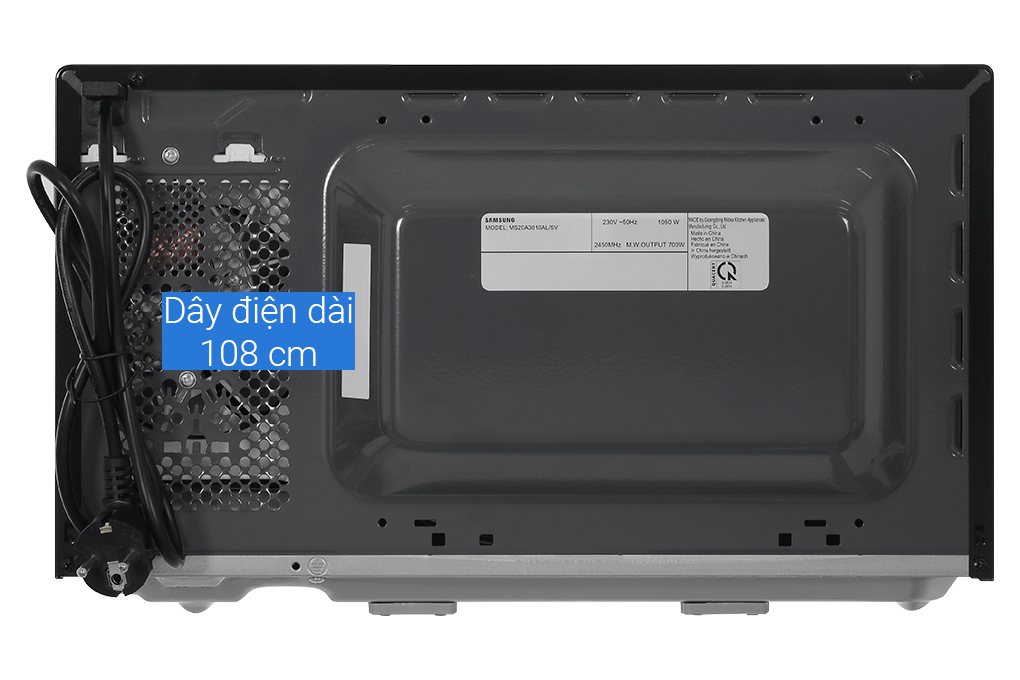 Lò vi sóng không nướng Samsung MS20A3010AL/SV 20 lít , màu đen, công suất 700W - Hàng chính hãng