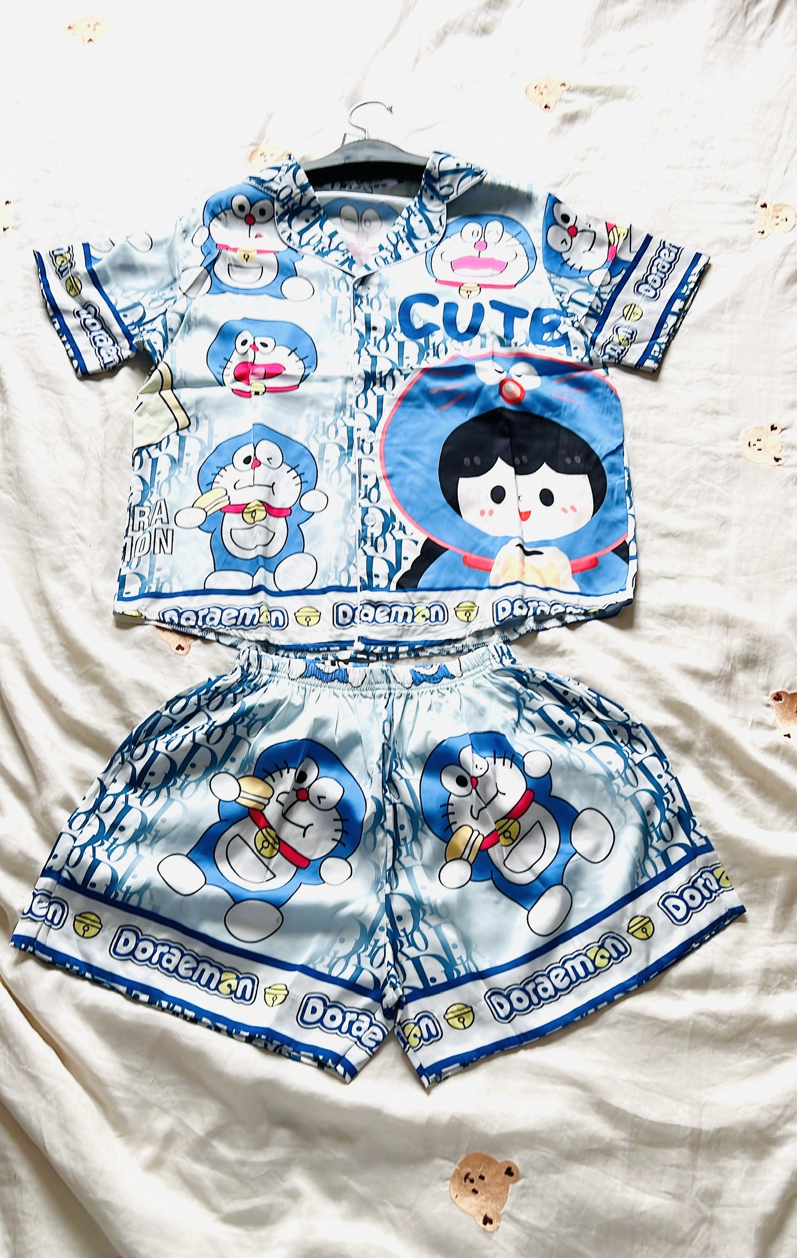 Bộ đồ ngủ Doraemon siêu dễ thương dưới 60kg dành cho nữ
