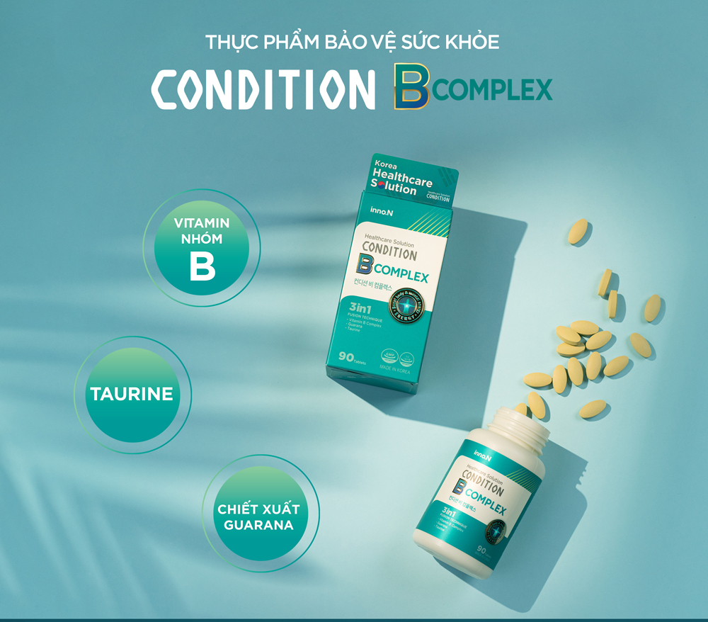 [Kolmar] Thực phẩm bảo vệ sức khỏe Condition B Complex bổ sung các vitamin nhóm B cho cơ thể hộp 90 viên