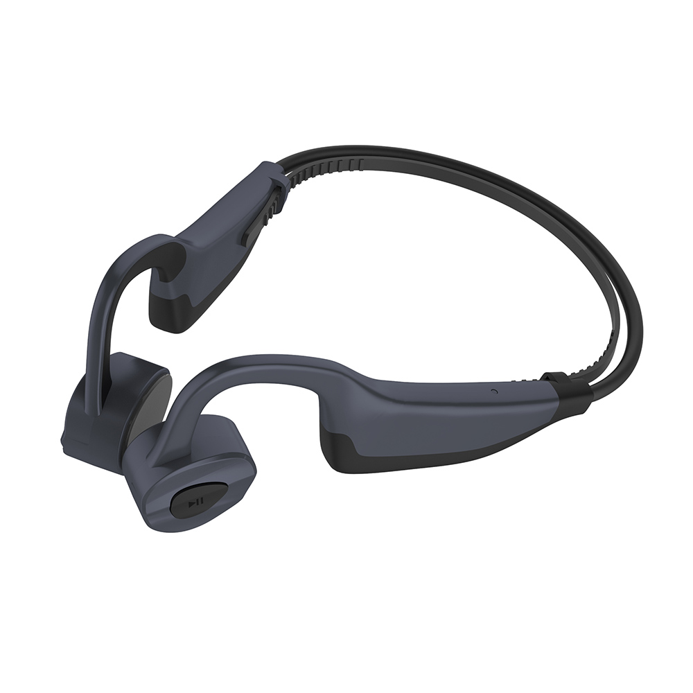 Tai nghe Bluetooth 5.0 K7 Bone Conduction IP55 Chống thấm nước dành cho chạy thể thao Tai nghe Rảnh tay với Mic - Đen & Xám