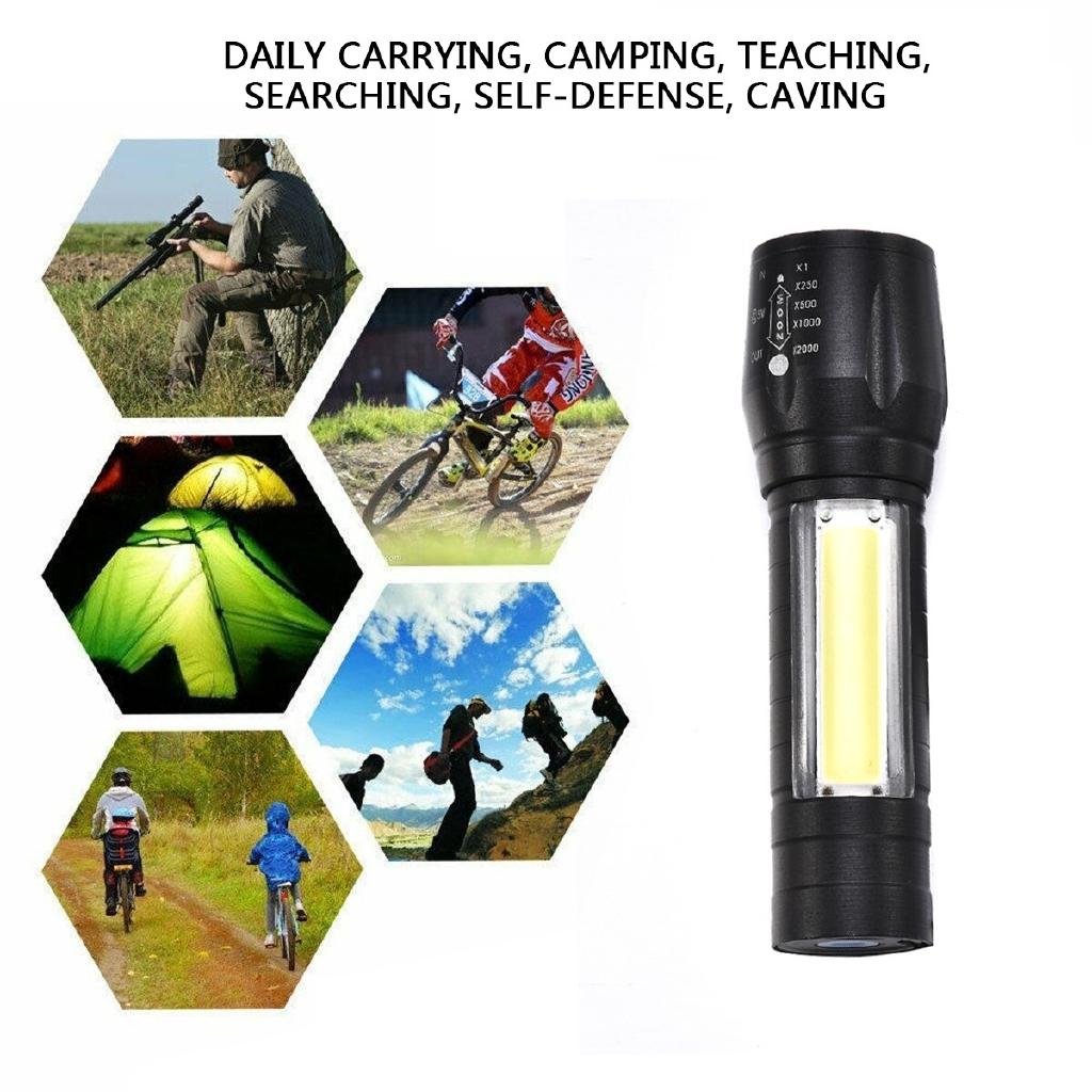 Đèn Pin LED T6 COB Có Thể Sạc Được Kèm Hộp Đựng