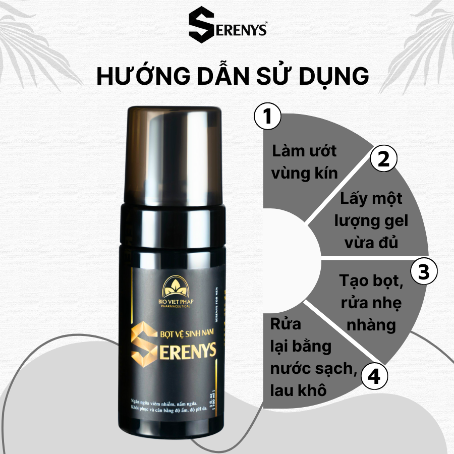 Bọt vệ sinh làm sạch khử mùi dành cho phái mạnh Serenys 100ml