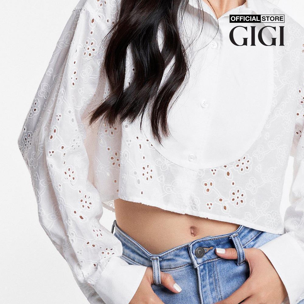 GIGI - Áo sơ mi nữ cổ bẻ tay dài phom croptop hiện đại G1106T231298