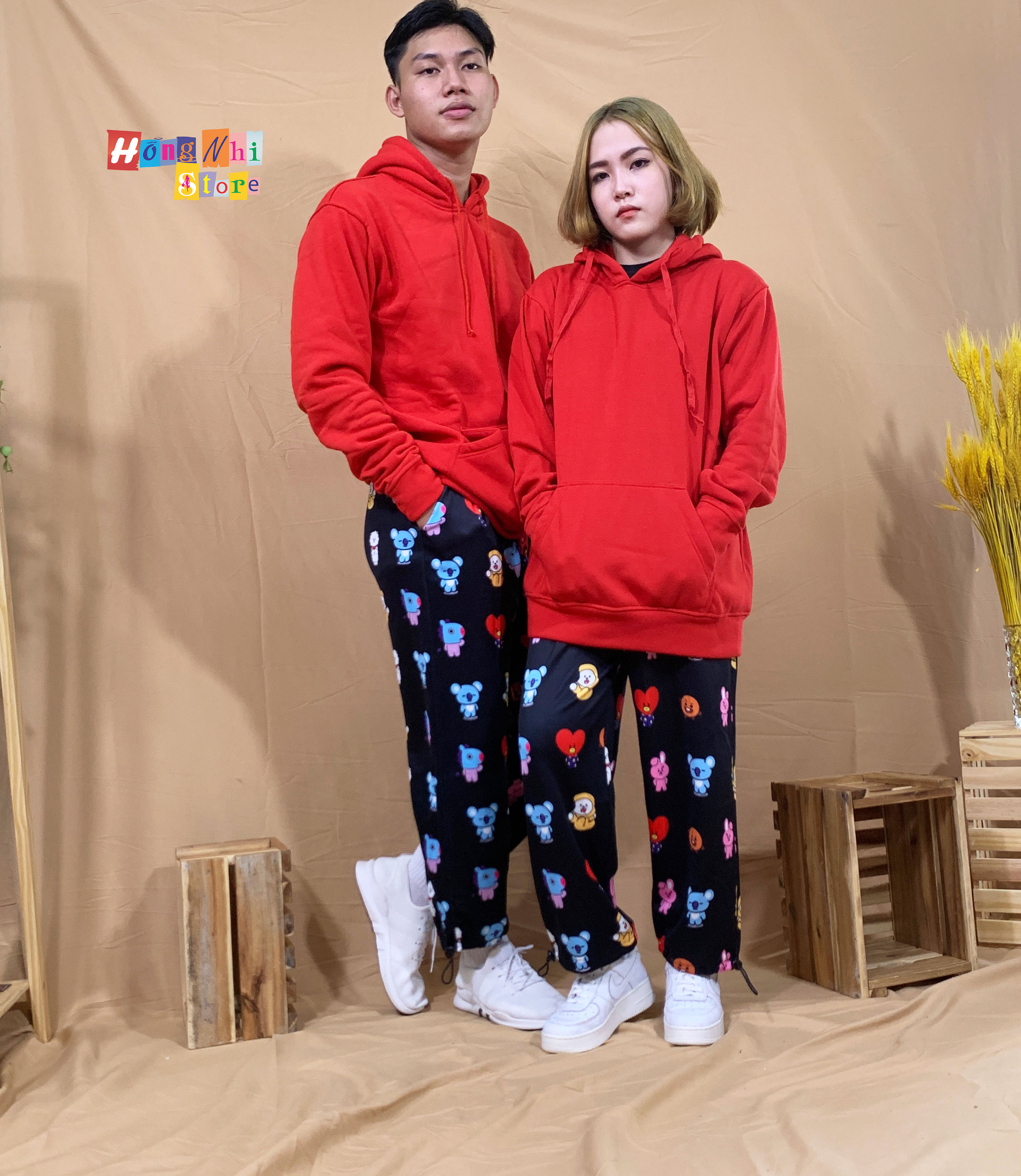 Quần Hoạt Hình Dài Dây Rút Lai BT21 BTS Cartoon Pant Oversize Ulzzang Unisex - MM