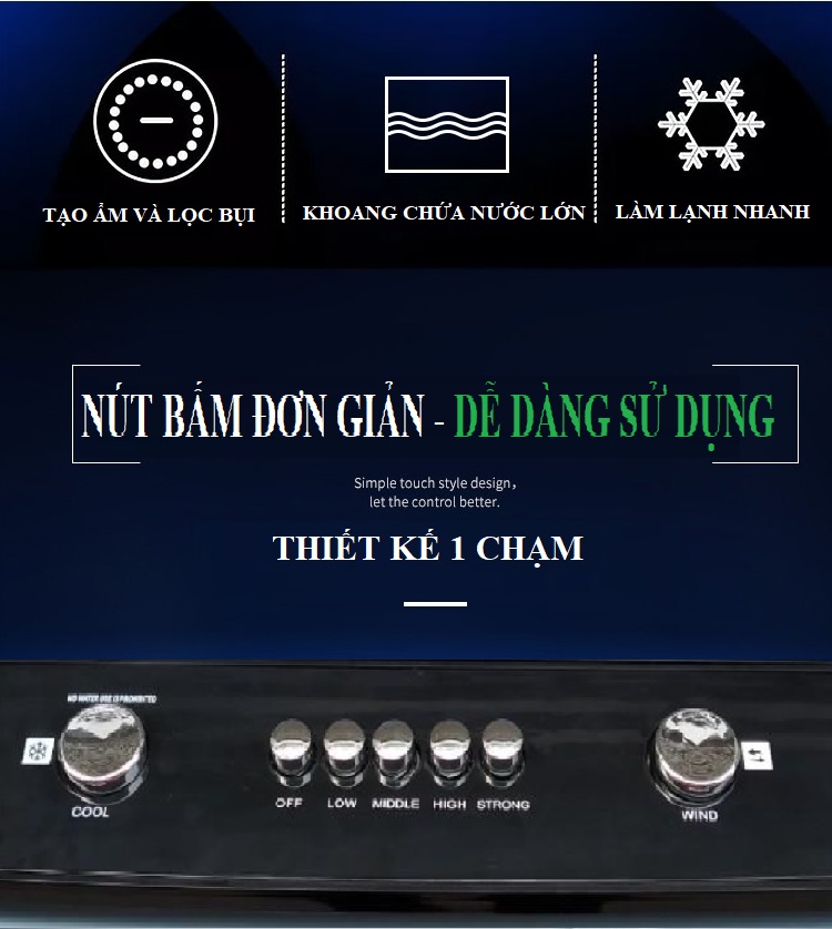 Quạt Điều Hòa LZ-75 Loại Cơ -Công Suất 150W-Lưu Lượng Gió 5000m3/h - Dung Tích Thùng Nước 40L Quạt hơi nước