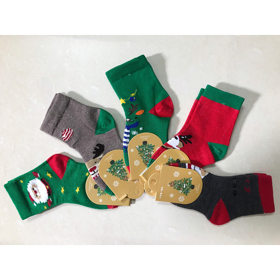 Set 5 Đôi Vớ Họa Tiết Noel Xinh Cho Bé