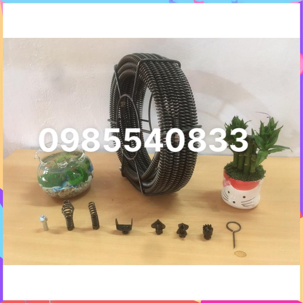 Dây thông tắc cống 9M, đánh bồn cầu, bồn rửa mặt dùng cho máy khoan