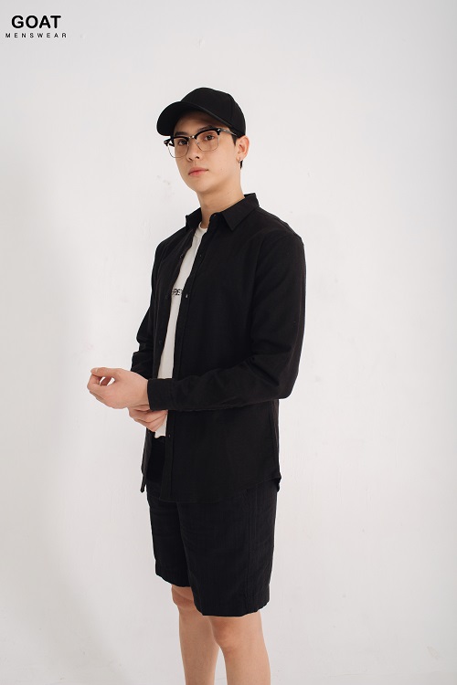 Áo Sơ Mi Đen Dài Tay Nam GOAT MENSWEAR
