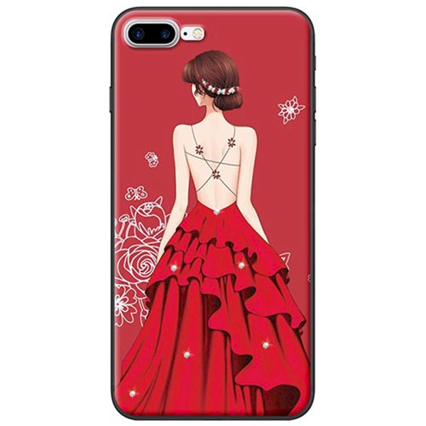 Ốp Lưng iPhone 7 Plus/ 8 Plus Cô Gái Váy Đỏ Áo Dây