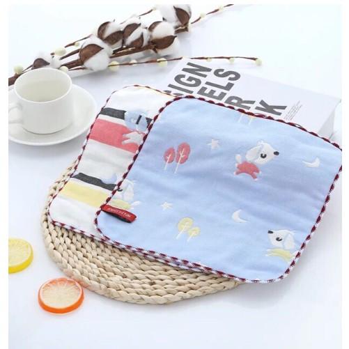 Bán lẻ 1 chiếc khăn sữa rủa mặt Lee Lee 6 lớp cotton siêu mềm mịn cho bé