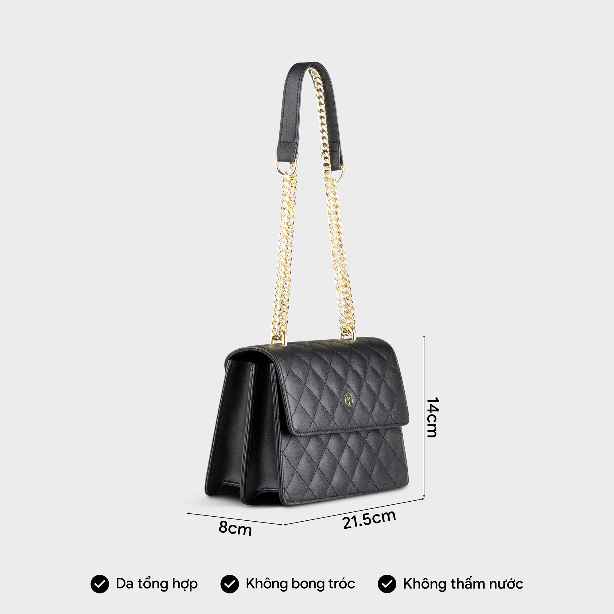 Túi Yuumy ( Thời trang nữ thiết kế trần trám size 22 - Túi đeo chéo da Seasand YN136 )