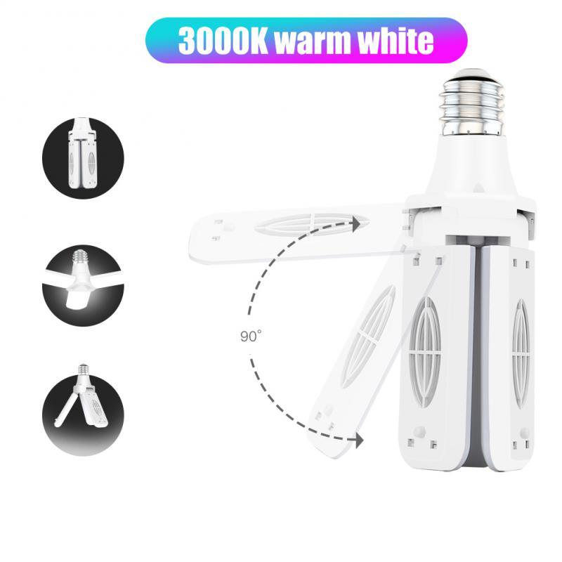 Bóng Đèn LED Siêu Sáng Chiếu Sáng Công Nghiệp E27 Quạt Trần Đèn LED Nhà Để Xe Đèn Gấp Biến Dạng Cho Nhà Xưởng Nhà