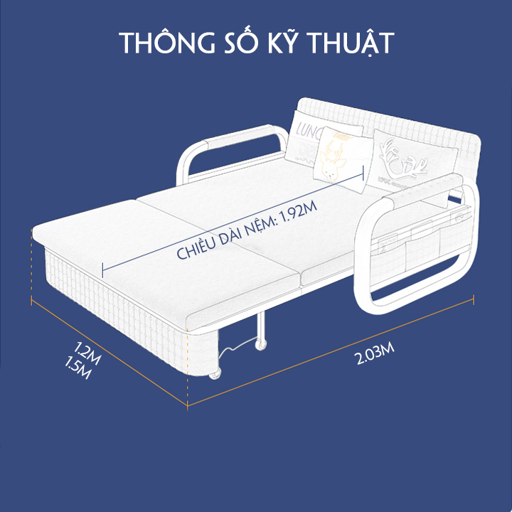 Sofa giường thông minh cao cấp 2 trong 1 có ngăn kéo