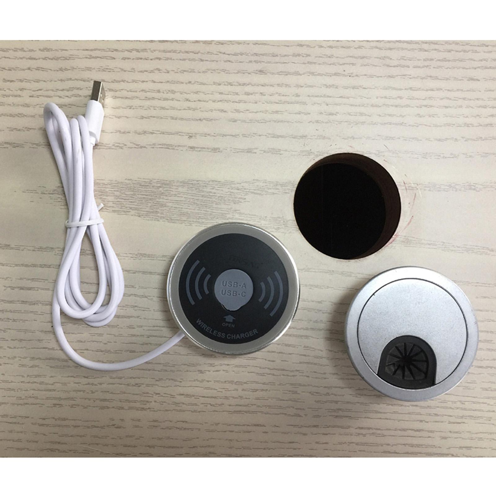 Desktop Embedded Wireless Charger with 2 USB Charging Port Quick Charger 5W