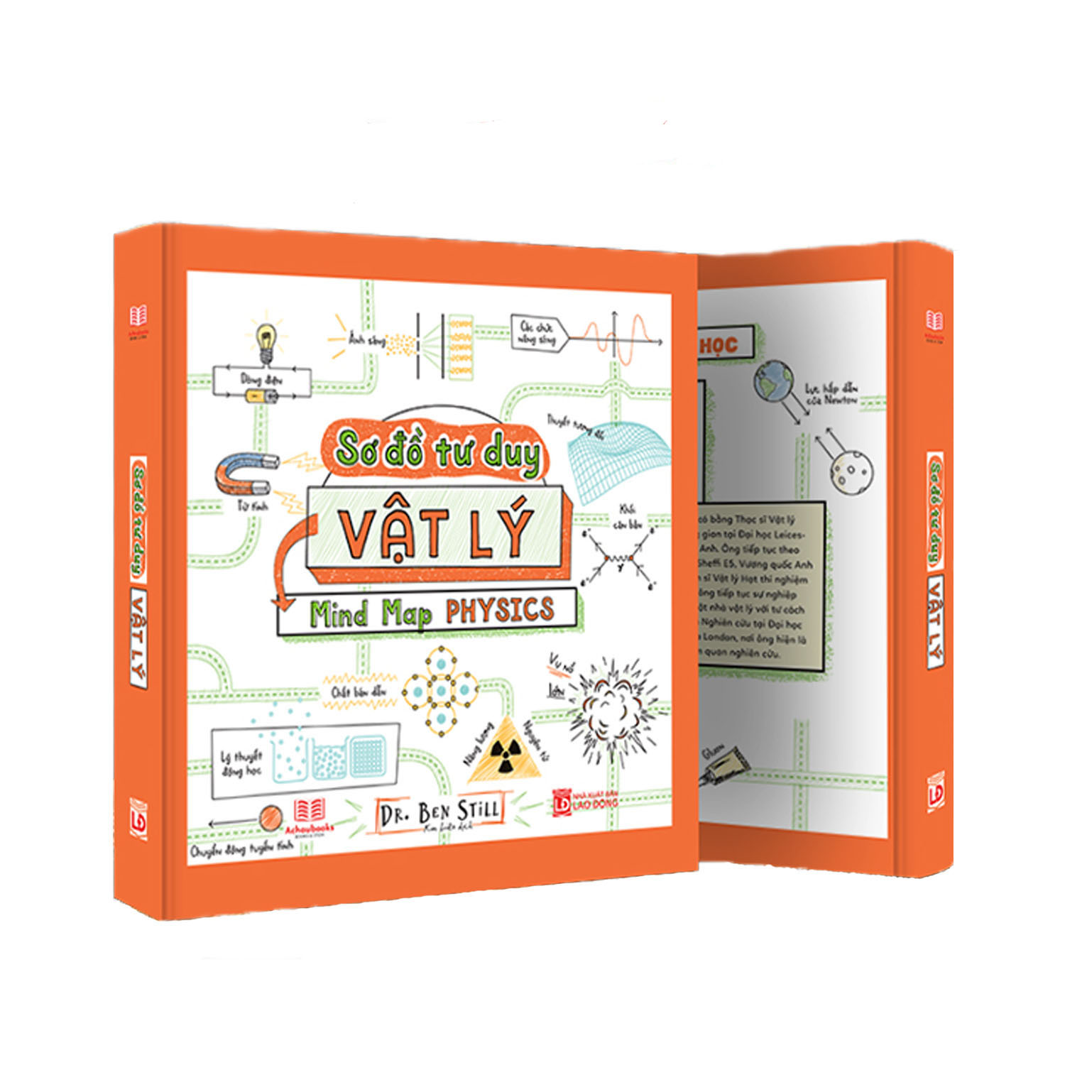 Sách:  Sơ Đồ Tư Duy Vật Lý  (Min Map Physics ) Á CHÂU BOOKS - Tổng Hợp Kiến Thức Vật Lý Dưới Sơ Đồ Tư Duy - Cách Học Vật Lý Ưu Việt - Á Châu Books, Bìa Cứng, In Màu