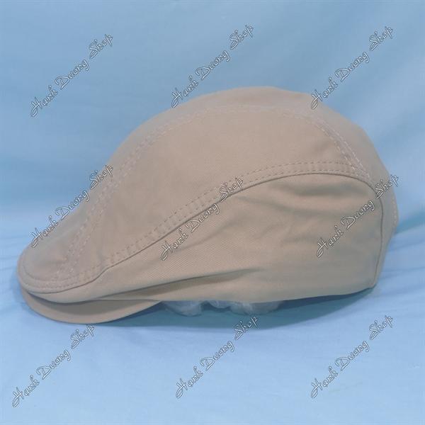 Nón mỏ vịt nón beret có nút đóng ở kết có khóa tăng giảm size dành cho người lớn không có logo - Kaki Vàng