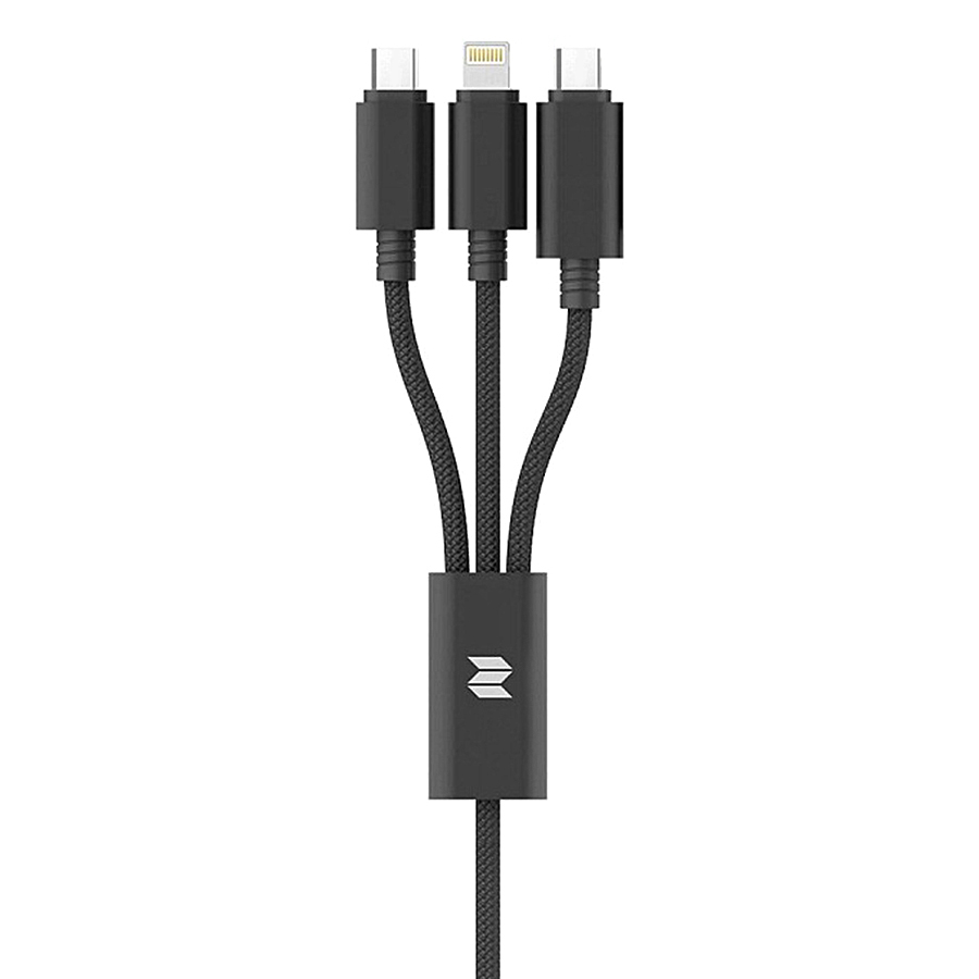 Cáp Rock Space Dây Dù 3 Cổng Lightning / Micro USB / Type C Version B RCB0437 - Hàng Chính Hãng