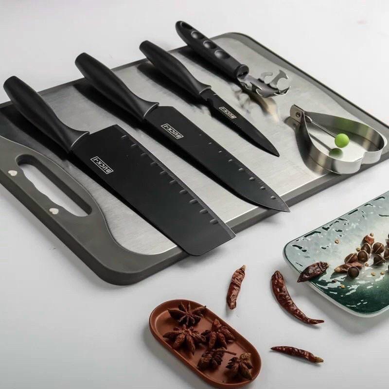 Bộ dao 5 món Buck - I Siêu Bén, Gọt Trái Cây Thái Thịt Đa Năng, Bộ dao 5 món Nhật Bản Buck I, Thép Hợp Kim Chống Rỉ