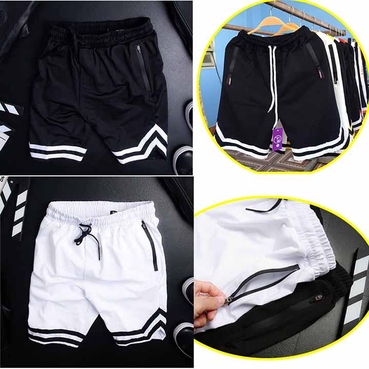 Quần Short boli 2v thể thao nam nữ - Sọt Lững Kiểu Dáng Thể Thao Unisex hai Màu Đen,trắng 04x..