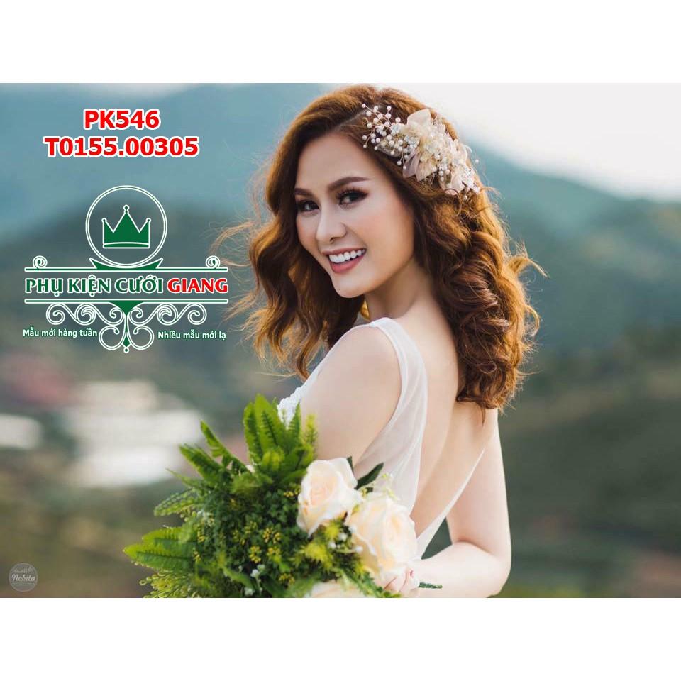 Cài tóc ốp cô dâu vàng đồng