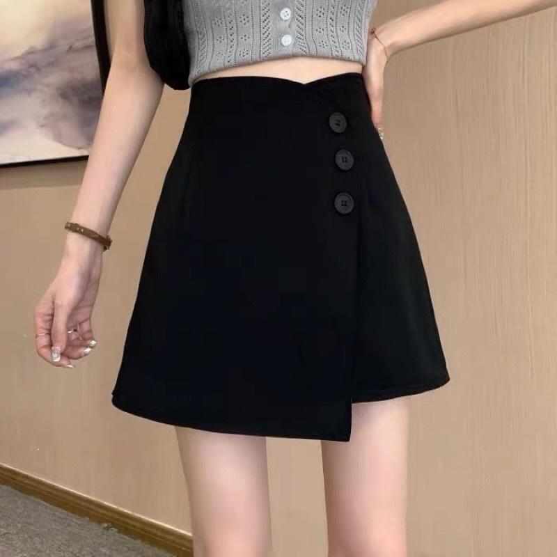 Quần giả váy cạp cao , cạp lệch 3 khuy
