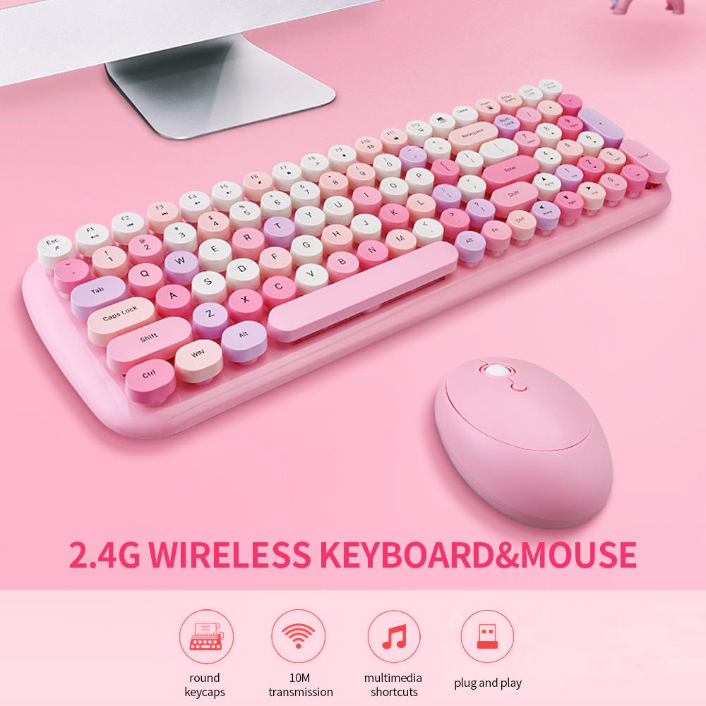Bàn phím và chuột không dây Mofii Candy XR 2.4G Combo 100 phím tròn dễ thương