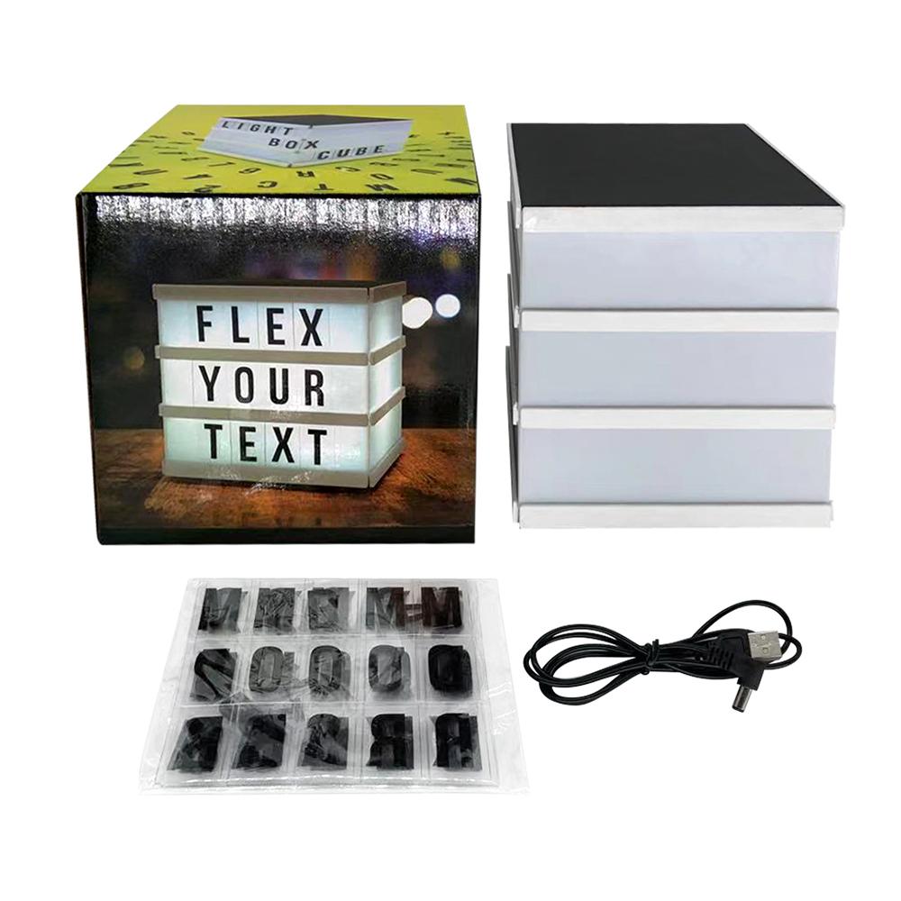 Hộp đèn rạp chiếu phim với các chữ cái Đèn LED trắng sáng Kiểu dáng để bàn, quà tặng cho trẻ em