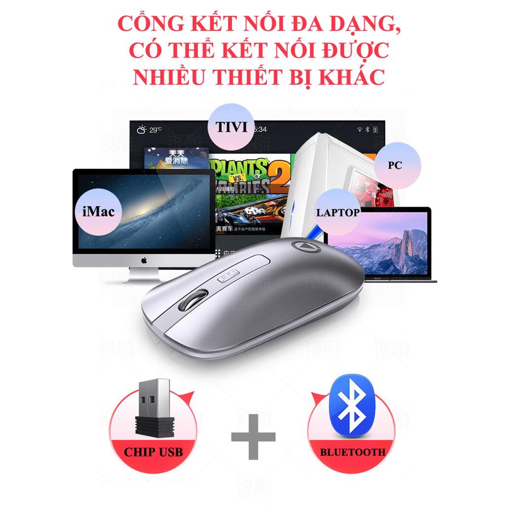 Chuột máy tính A8, chuột không dây có thể sạc pin như điện thoại, kết nối bluetooth và đầu thu USB